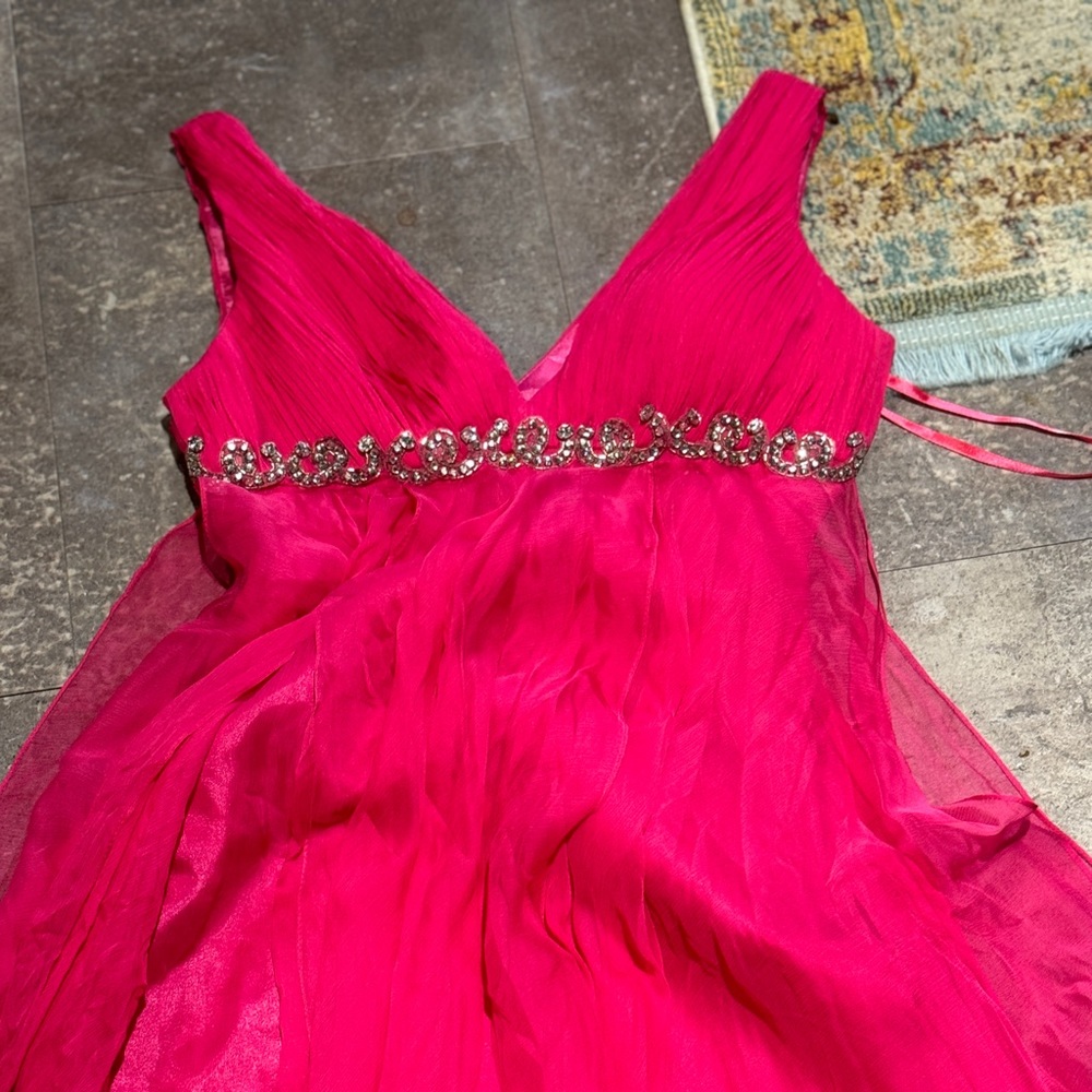 Fuchsia V-neck , A-Line Nika by Niki Kapoor dress